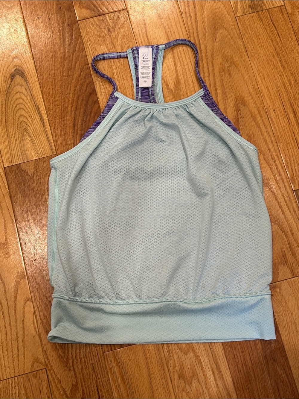 Ivivva Light Blue Tank Top with Purple Straps Size 6 (Youth)